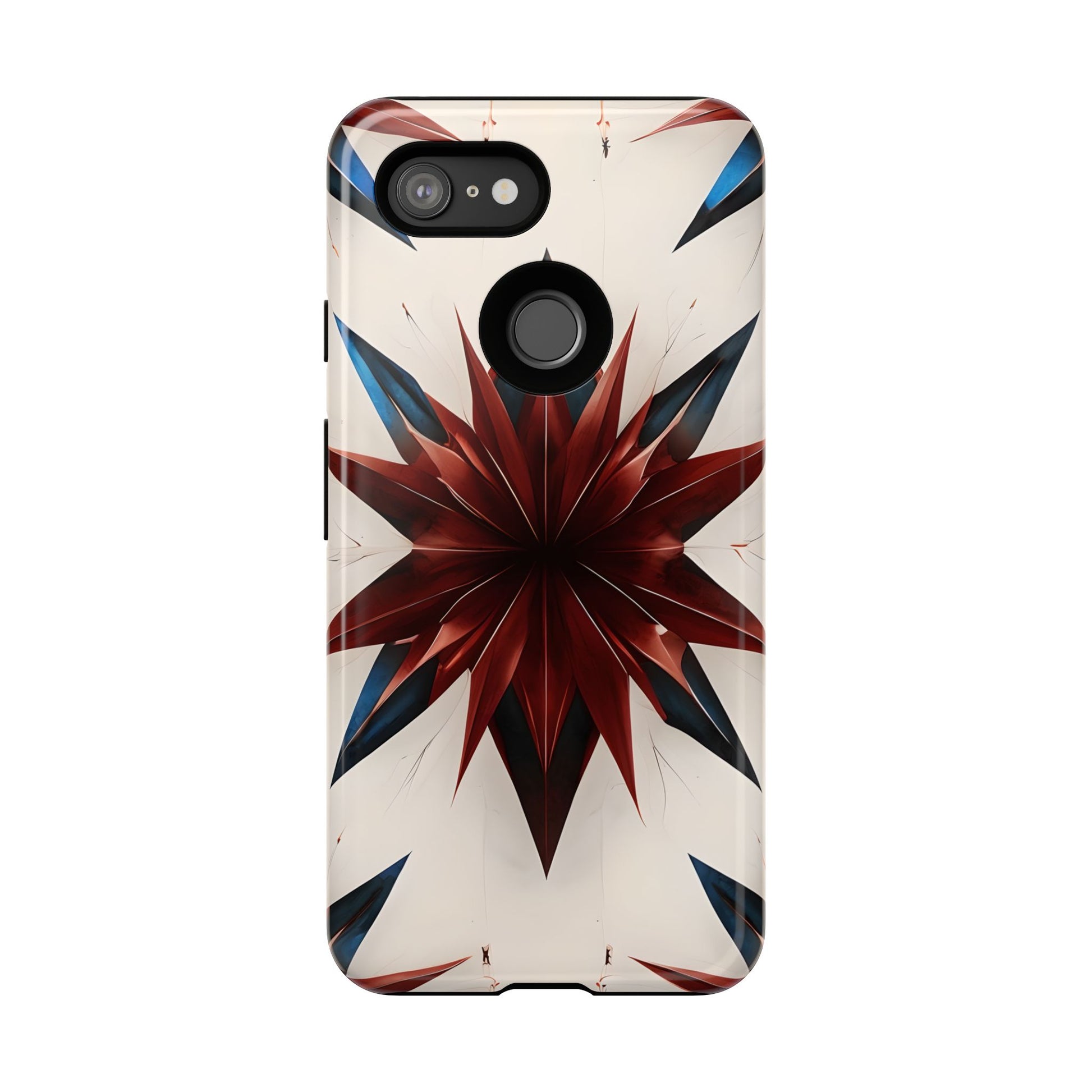 Garnet Starburst - Kaleidoscope Collection Gemstone Floral - Google Pixel 3 Tough Phone Case - Floral Burst Design