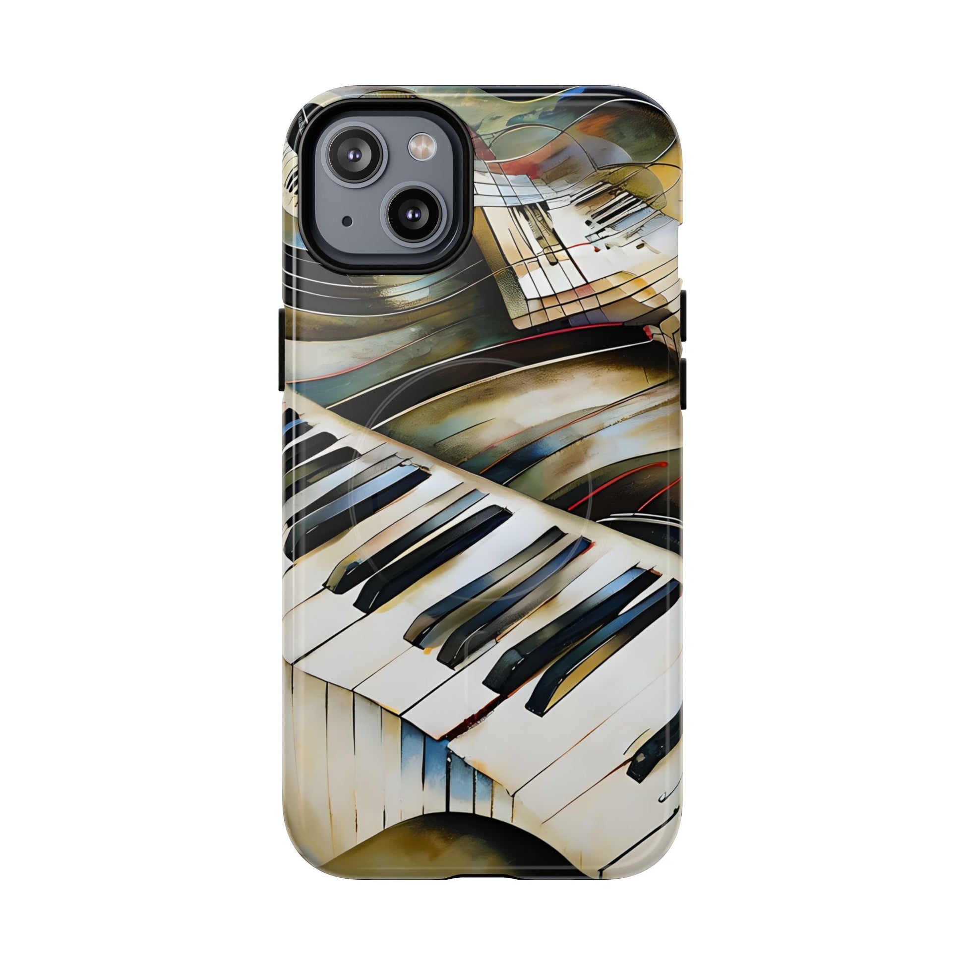 Ivory Cascade Abstract Keyboard Music iPhone 14 Plus MagSafe Case
