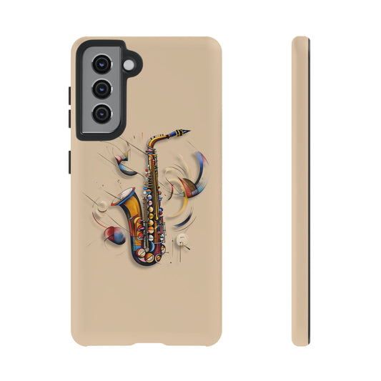 Brass Rhapsody Artistic Saxophone Music Tough Case for Samsung Galaxy - Shockproof Phone Cover