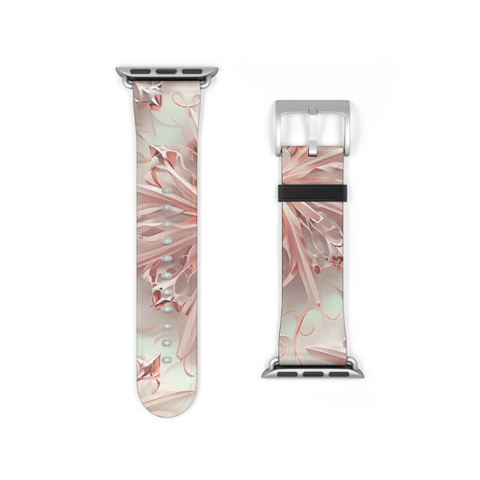 Blush Frost Apple Watch Band Strap - Delicate Pink Snowflake design