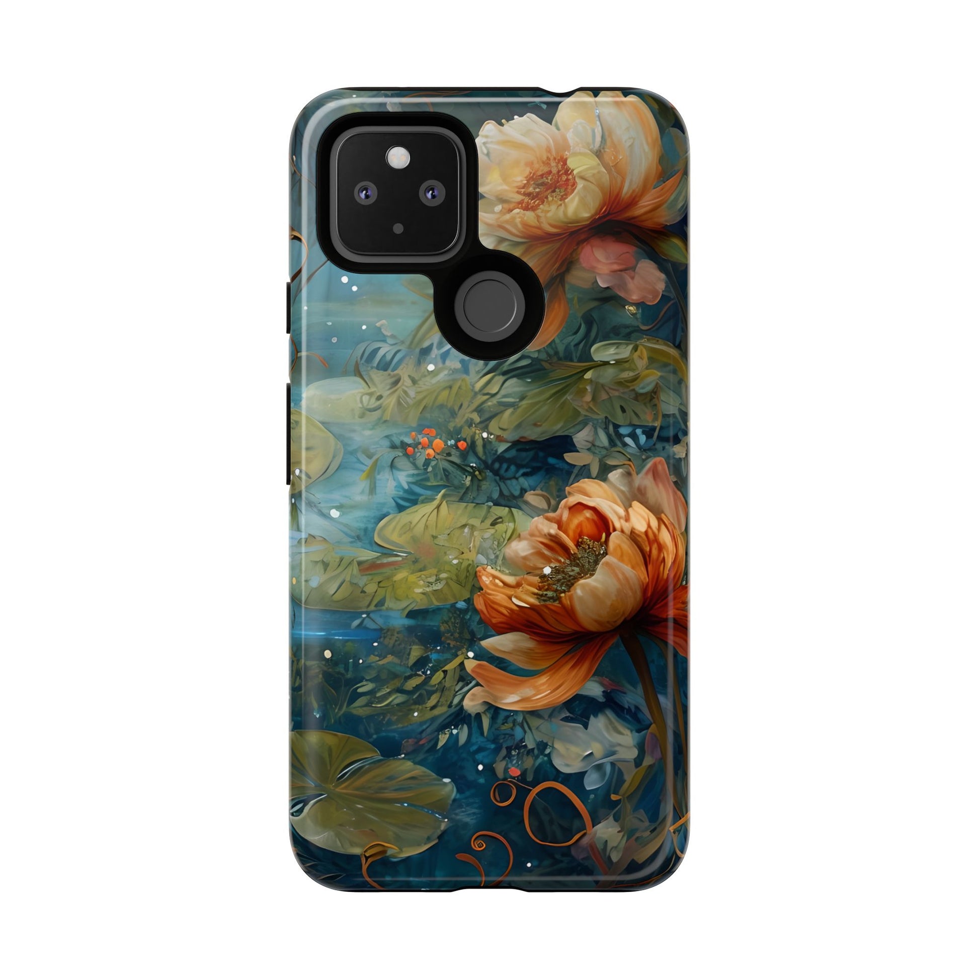 Waterlily Nocturne Tough Case for Google Pixel 4a 5G - Premium Artistic Shockproof Cover, Elegant Protective Phone Case