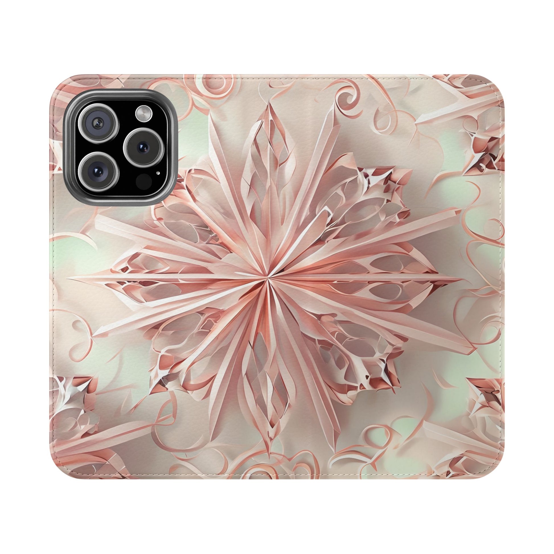 Blush Frost - Abstract Wallet Phone Case for iPhone 16 Pro
