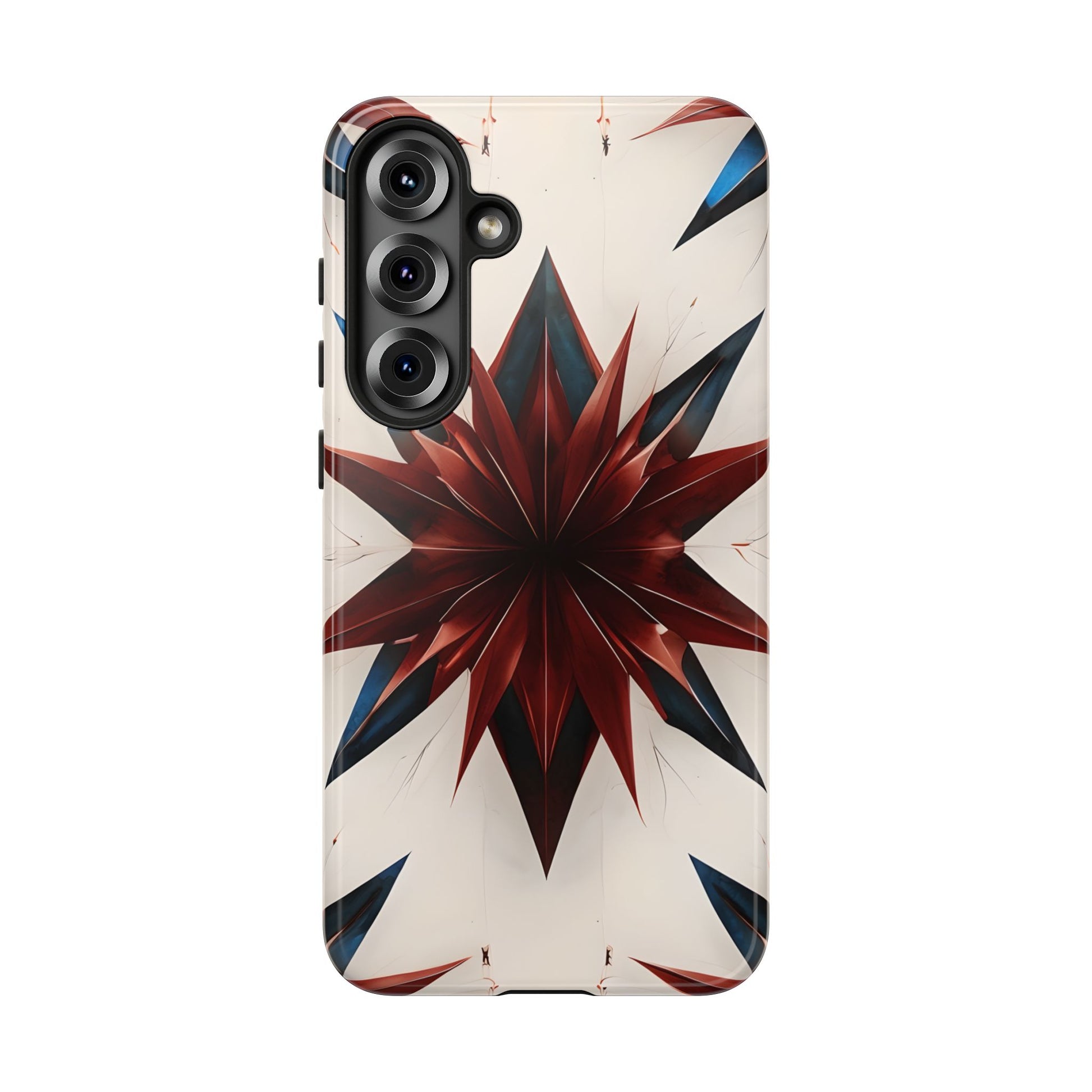 Garnet Starburst - Kaleidoscope Collection Gemstone Floral - Samsung Galaxy S25 Plus Tough Phone Case - Floral Burst Design