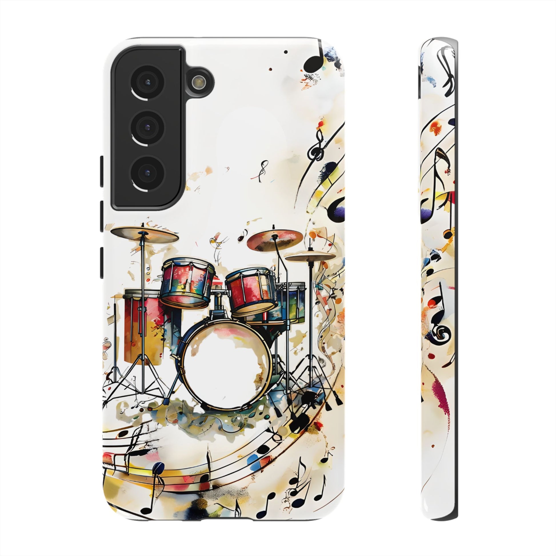 Beatline Abstract Drums and Music Notes Tough Case for Samsung Galaxy S22 - Shockproof Phone Cover