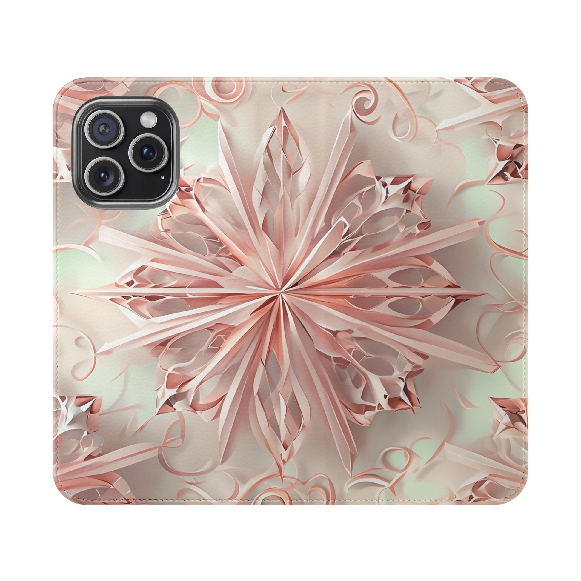 Blush Frost - Abstract Wallet Phone Case for iPhone 15 Pro Max