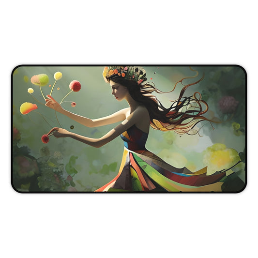 Dancing Wildflower Must Desk Mat - Premium Office Desk Pad, 3 Sizes Available, Artistic Workspace Protection