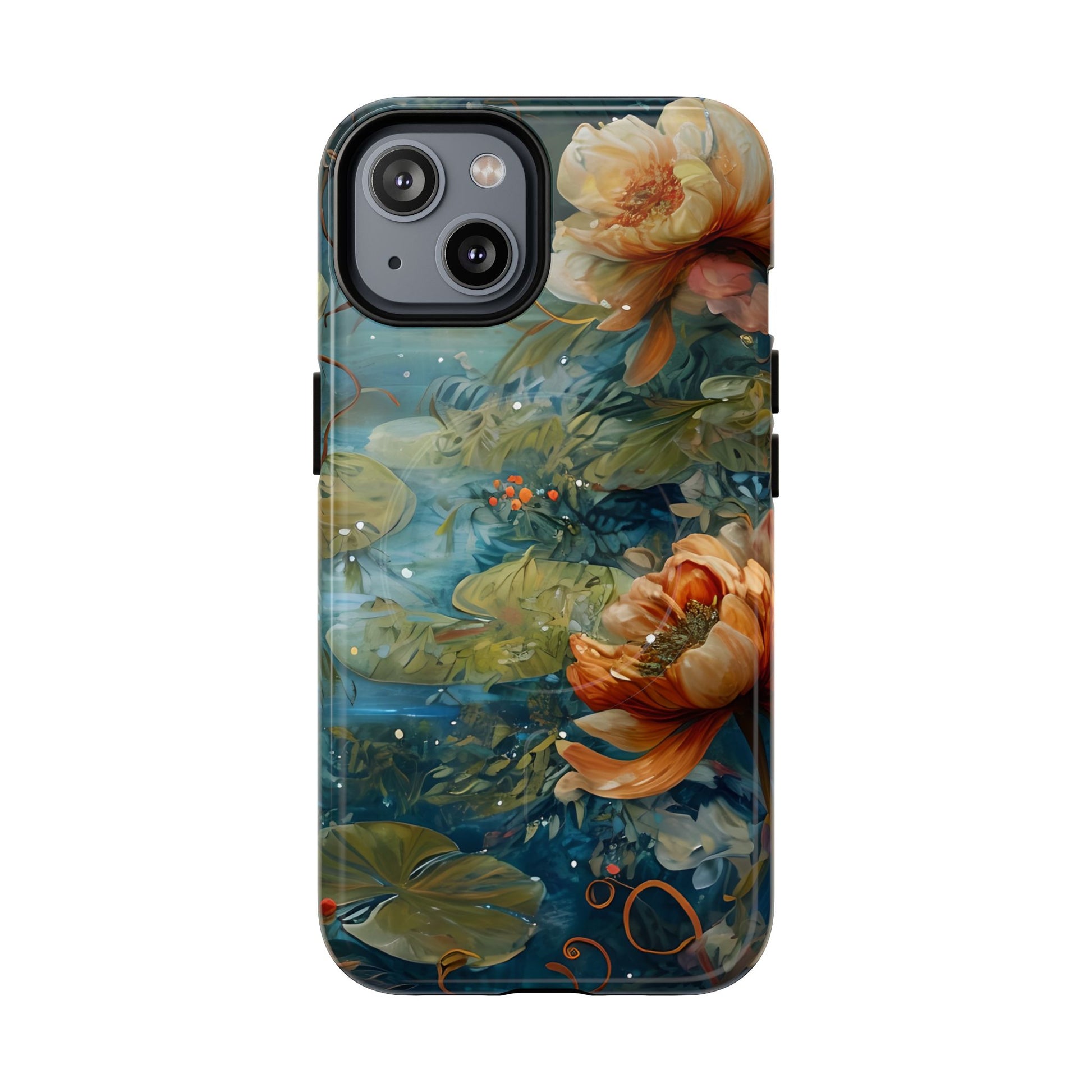 Waterlily Nocturne iPhone 14 Case - Artistic Tough Cover - MagSafe Compatible - Premium Drop Protection