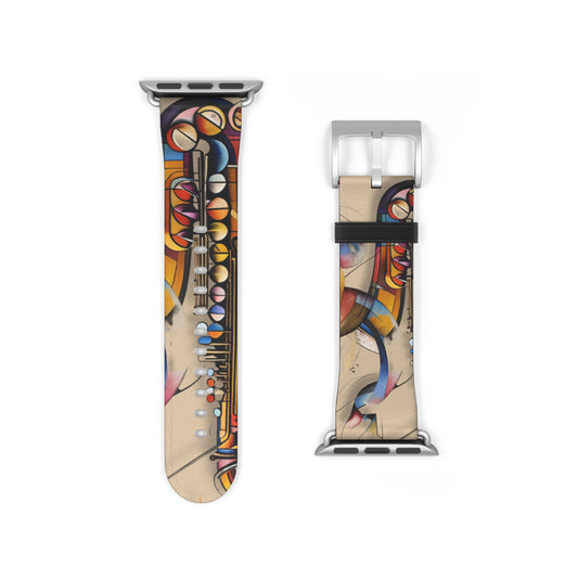 Brass Rhapsody Apple Watch Band Strap - Abstract Saxophone Design