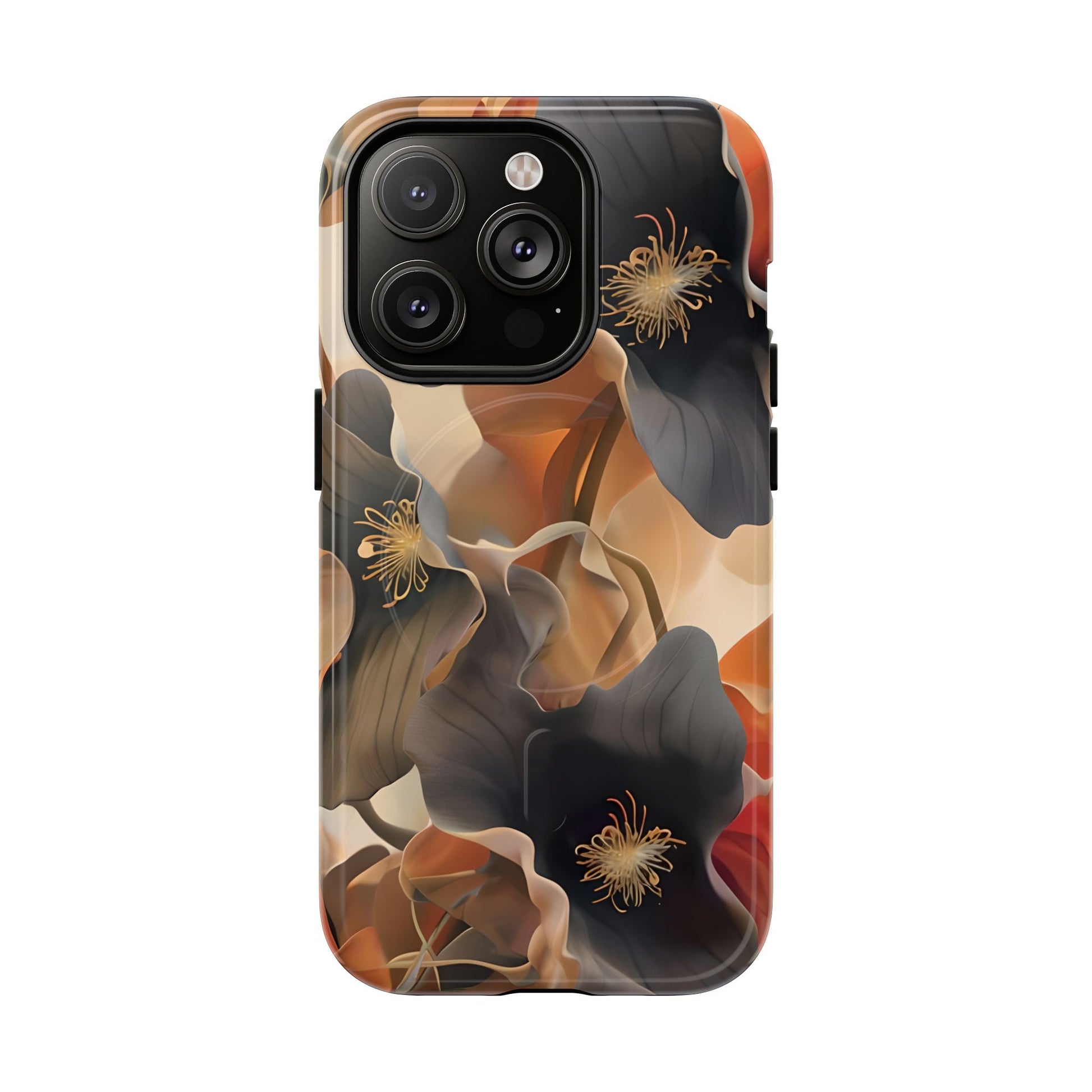 Autumn Ember - Moody Floral Art iPhone 14 Pro MagSafe Phone Case -Warm Earthy Botanical Design