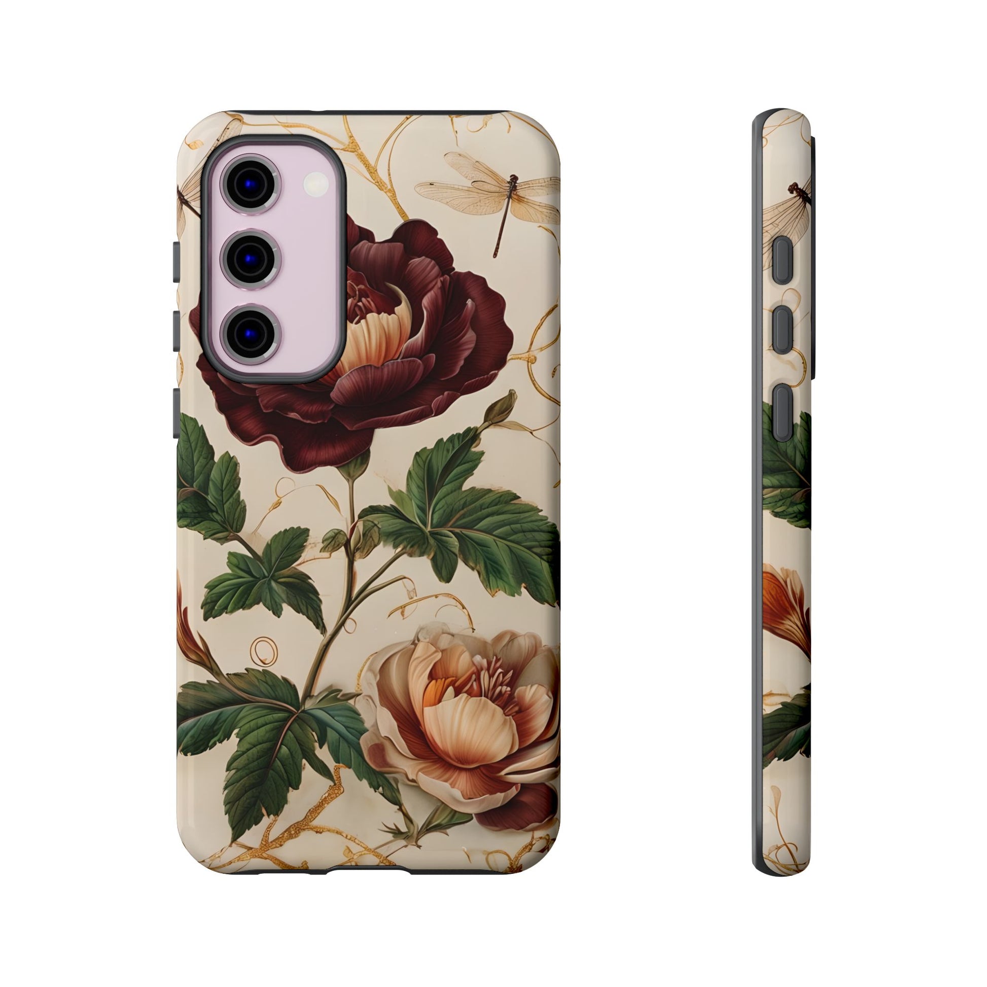Vintage Burgundy Rose - Elegant Floral Samsung Galaxy S23 Plus Phone Case - Classic Painterly Rose Design