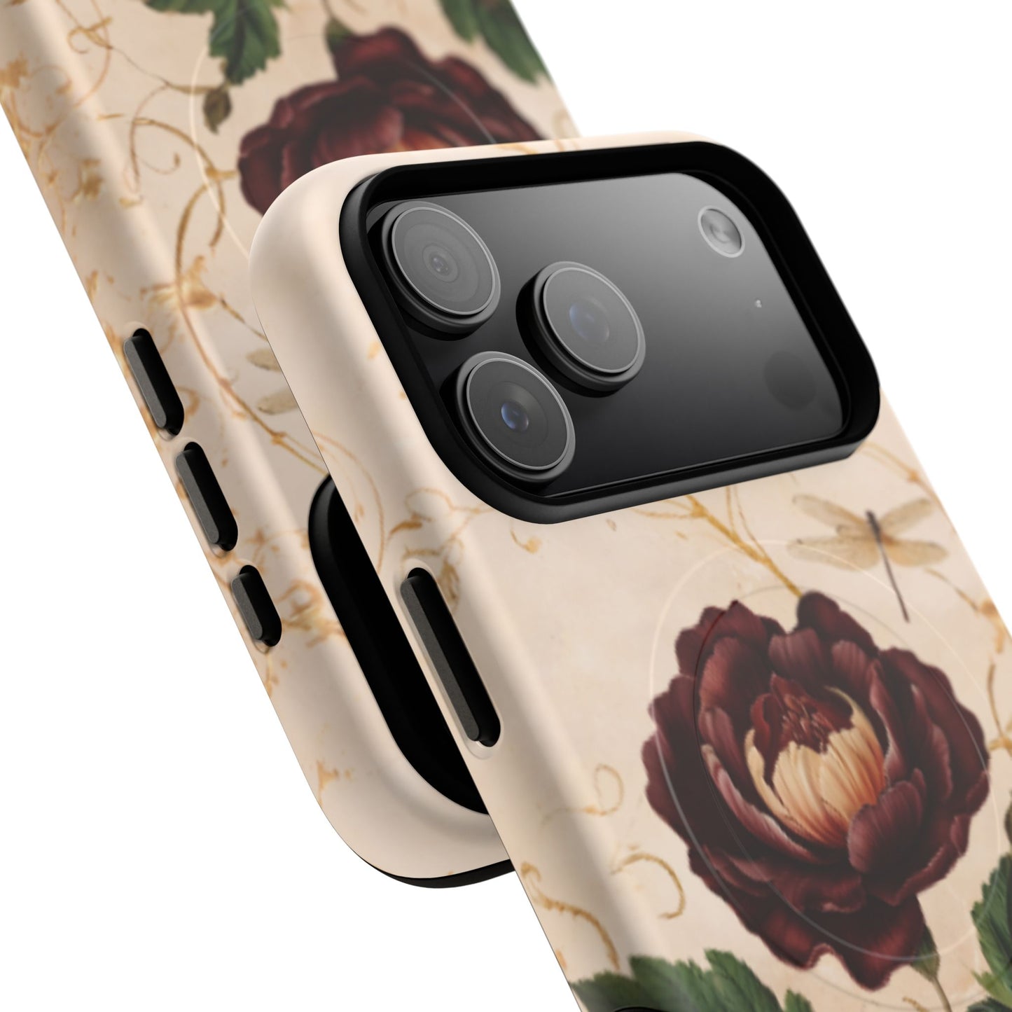 Vintage Burgundy Rose iPhone MagSafe Case