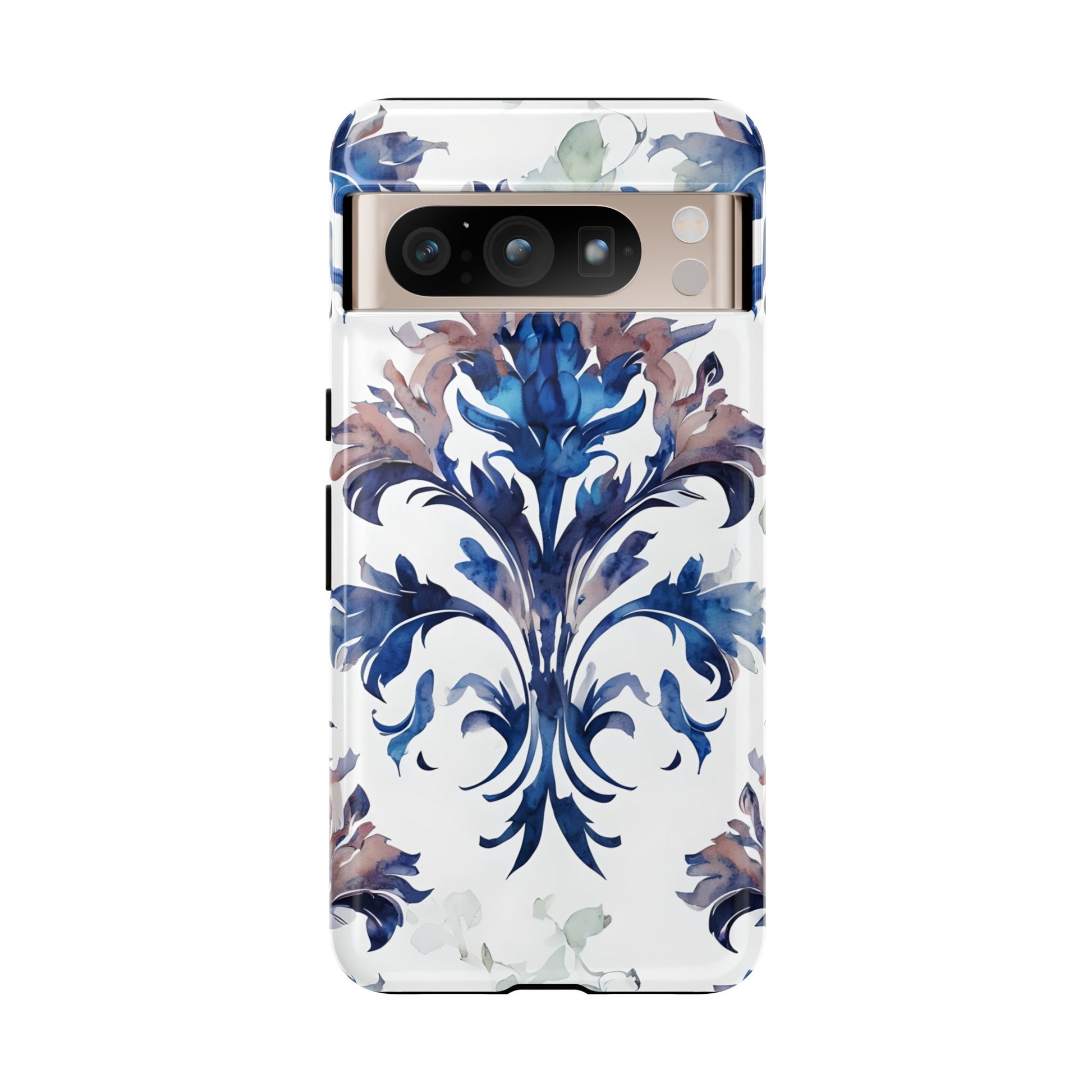 Delft Reverie - Elegant Blue & White Google Pixel 8 Pro Tough Phone Case - Dutch Delftware-Inspired Floral Design