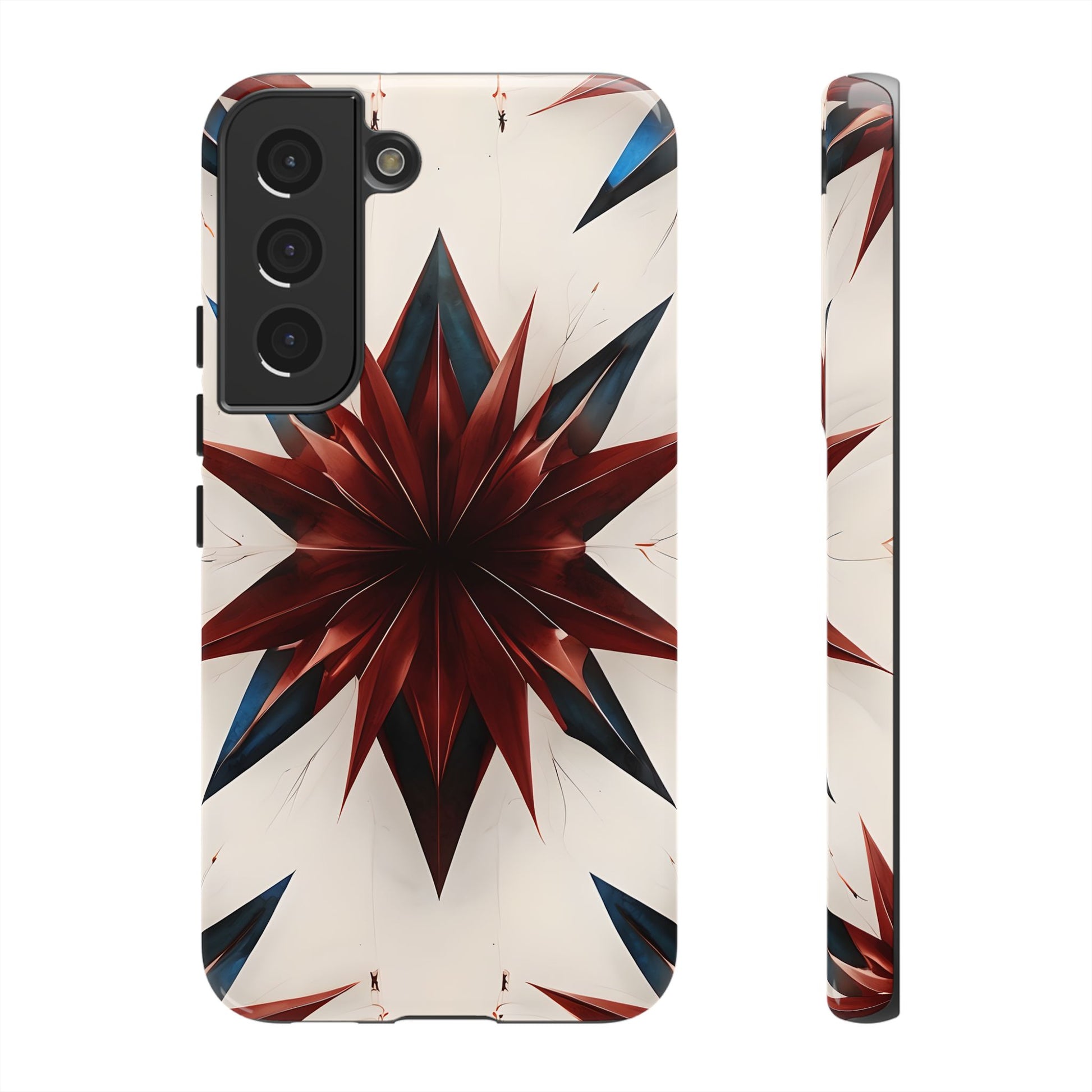 Garnet Starburst - Kaleidoscope Collection Gemstone Floral - Samsung Galaxy S22 Tough Phone Case - Floral Burst Design