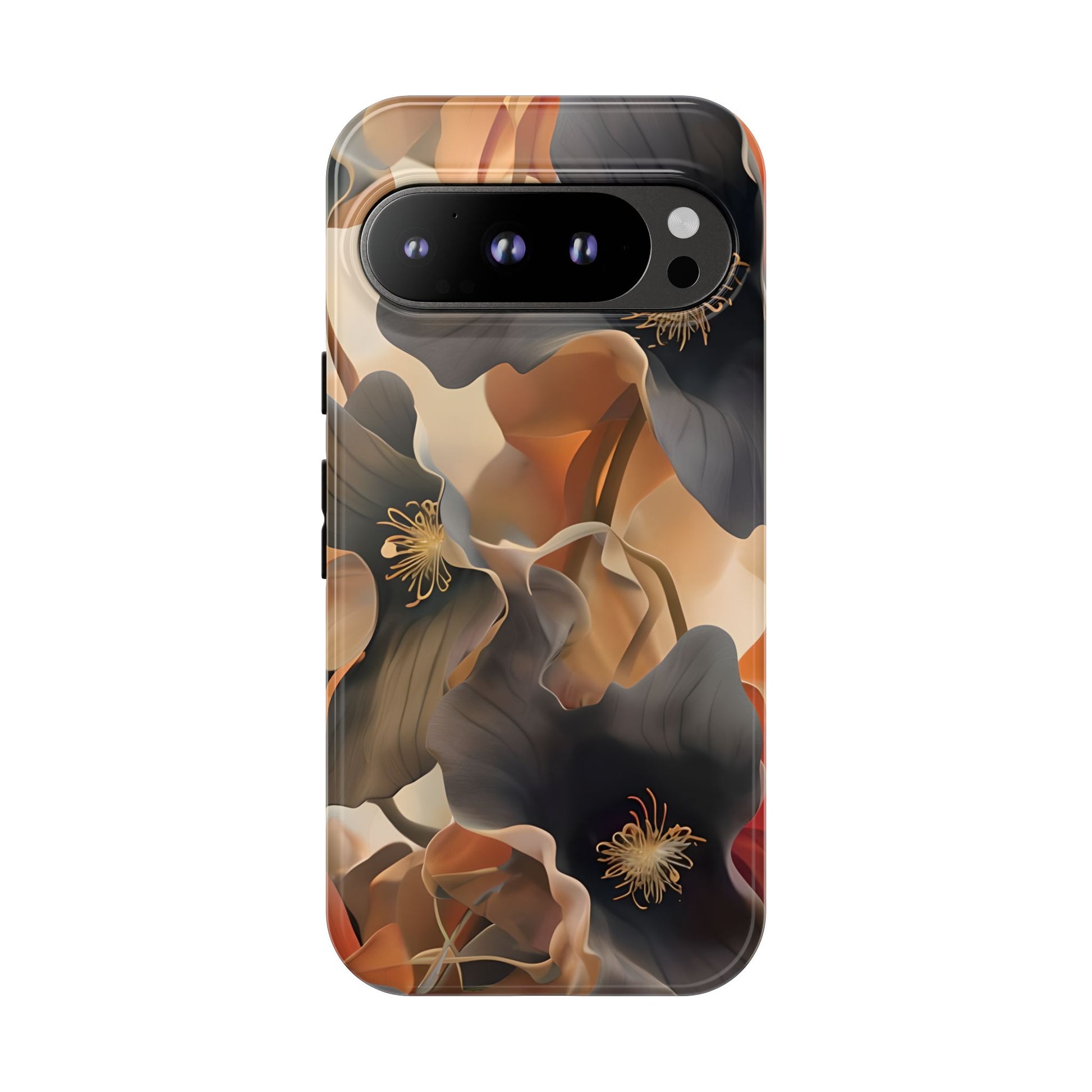 Autumn Ember - Moody Floral Art Google Pixel 9 Pro Tough Phone Case - Warm Earthy Botanical Design