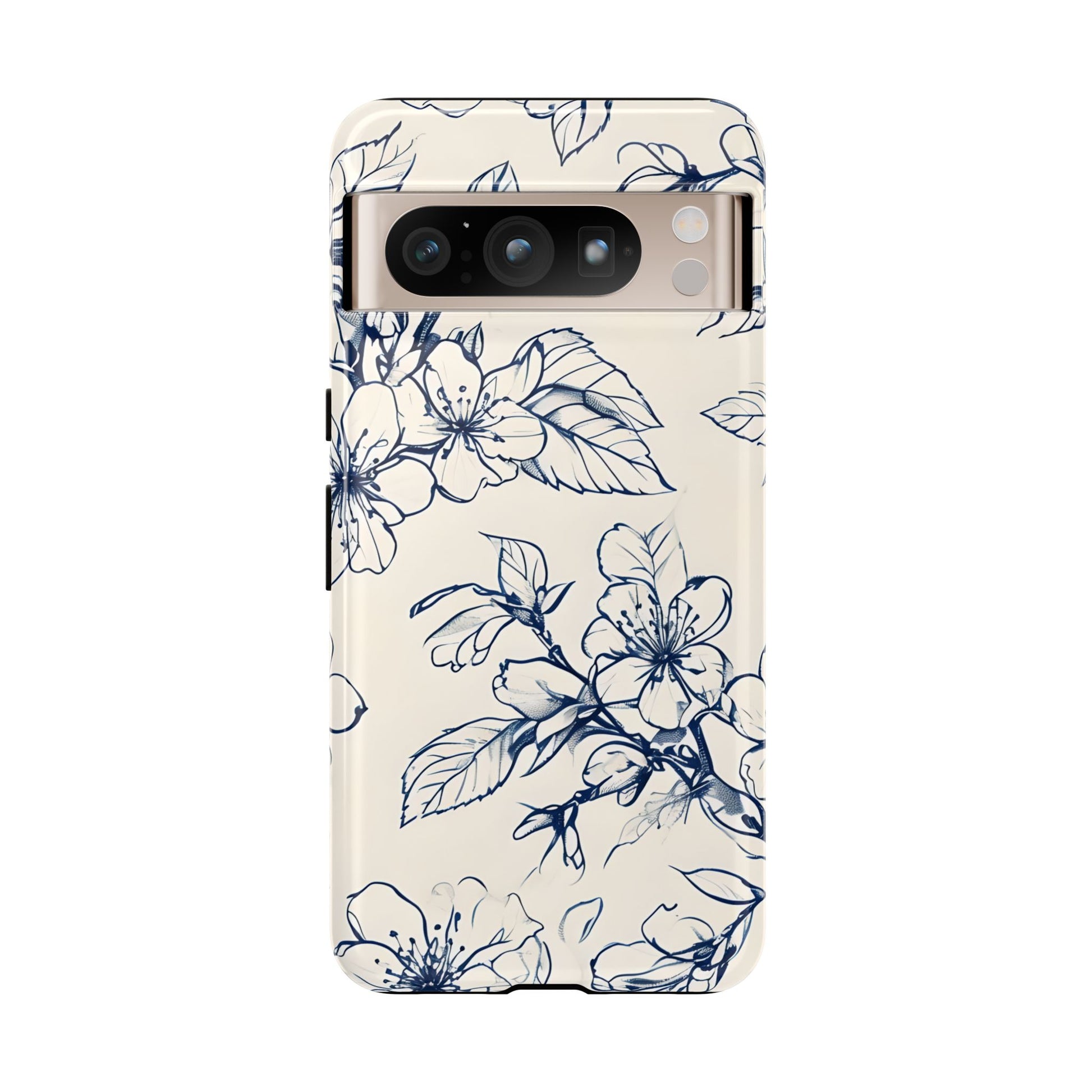 Blossom Sketch - Artistic Blue Floral Google Pixel 8 Pro - Tough Phone Case - Hand-Drawn Botanical Design
