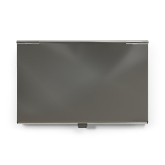 Architectural Drift Business Card Holder - Teal & Parchment Geometric Design - Slim Modern Card Case