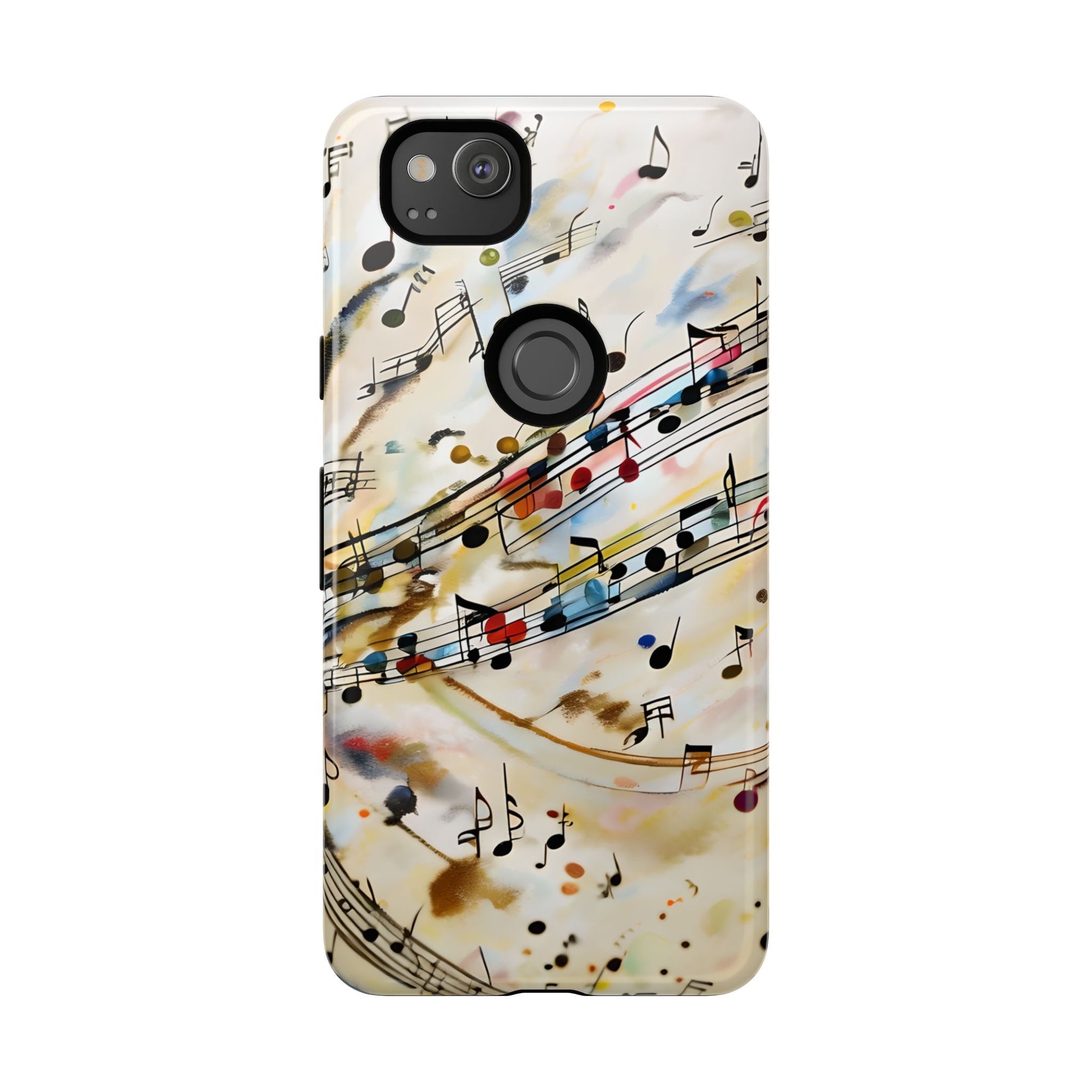 Melodic Flow Abstract Music Notes Tough Case for Google Pixel 2 - Shockproof Phone Cover
