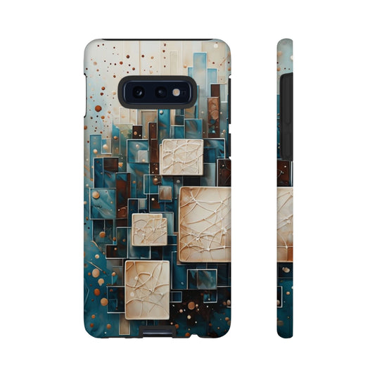 Architectural Drift Samsung Galaxy Case - Modern Geometric Teal & Parchment Design