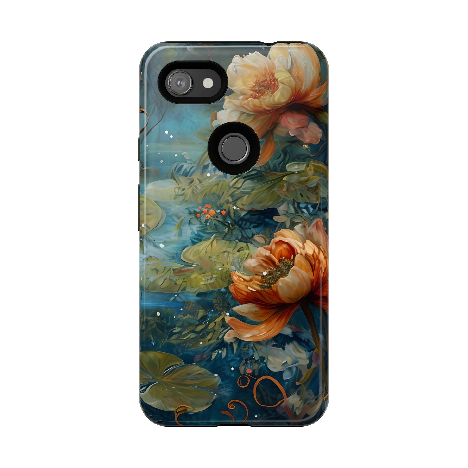 Waterlily Nocturne Tough Case for Google Pixel 3a XL - Premium Artistic Shockproof Cover, Elegant Protective Phone Case