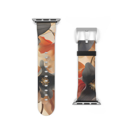 Autumn Ember Apple Watch Band - Burnt Orange Floral Strap - Fall Tech Accessory
