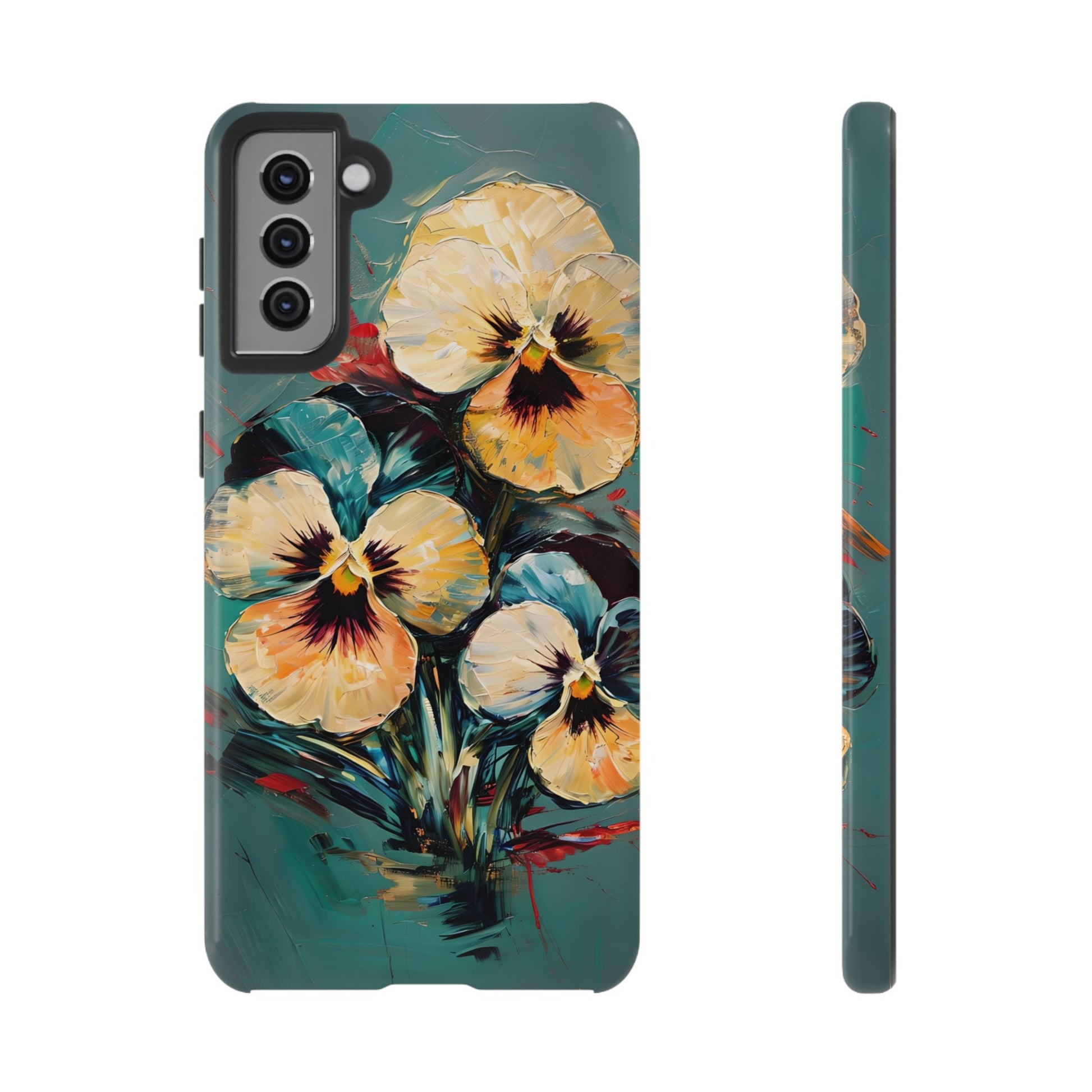 Golden Pansy Cascade Case for Samsung Galaxy S21 Plus - Premium Shockproof Designer Phone Cover