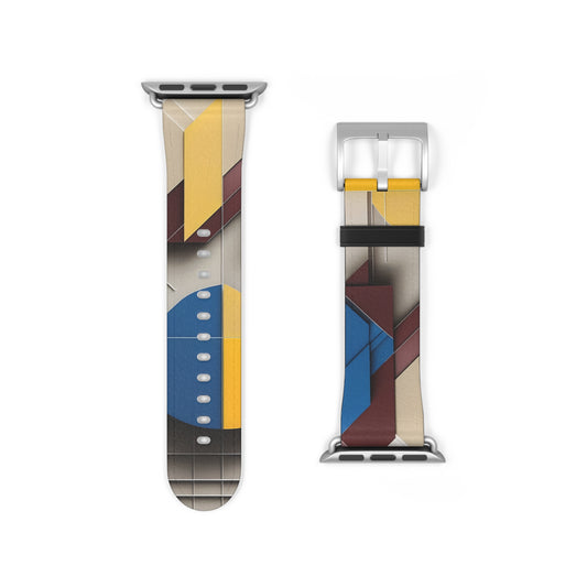 Chromatic Construct Apple Watch Band - Modern Geometric Art, Bouhaus Inspired Strap