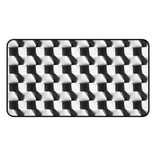 Monochrome Grid Desk Mat - Premium Office Desk Pad, 3 Sizes Available, Artistic Workspace Protection