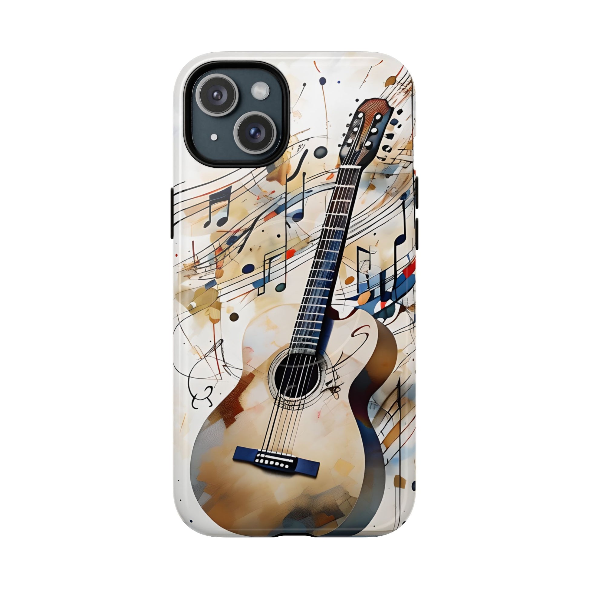 Strum and Flow Acoustic Guitar Art iPhone 15 Plus MagSafe Case
