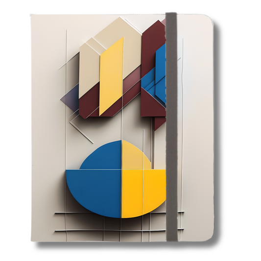Chromatic Construct colorful geometric abstract iPad folio case with elastic strap