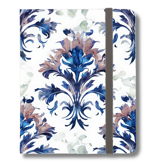 Delft Reverie iPad Folio Case - Elegant Blue Floral Toile-Inspired Design, Fits iPad Pro 11 inch and 12.9 inch