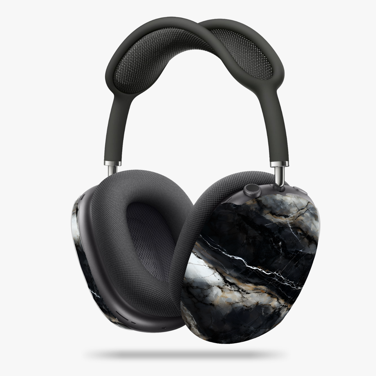 Obsidian Vein AirPods Max Covers, Black Marble Protective Skin with Striking Veins