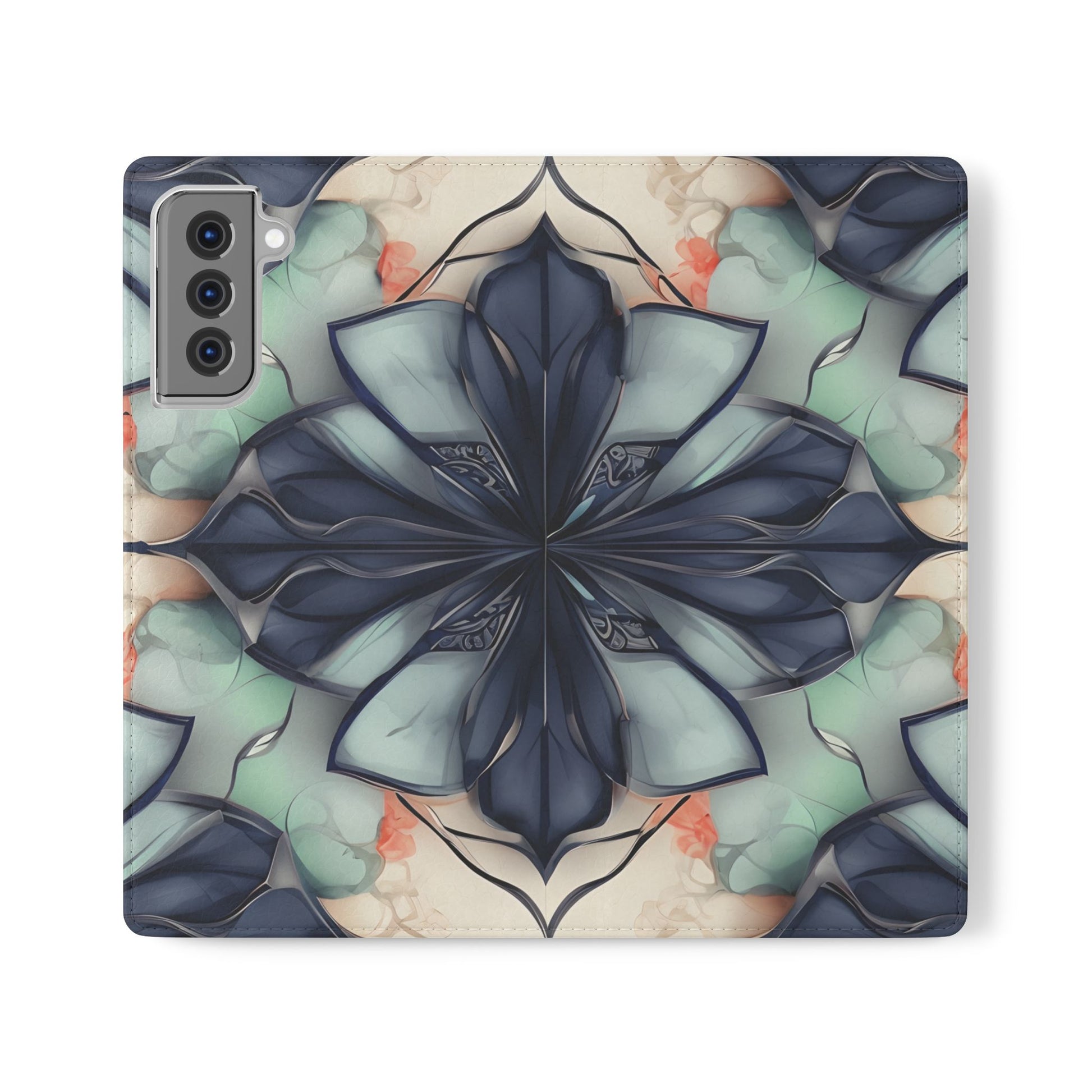 Midnight Mosaic - Abstract Floral Flip Phone Case for Samsung Galaxy S21 Plus