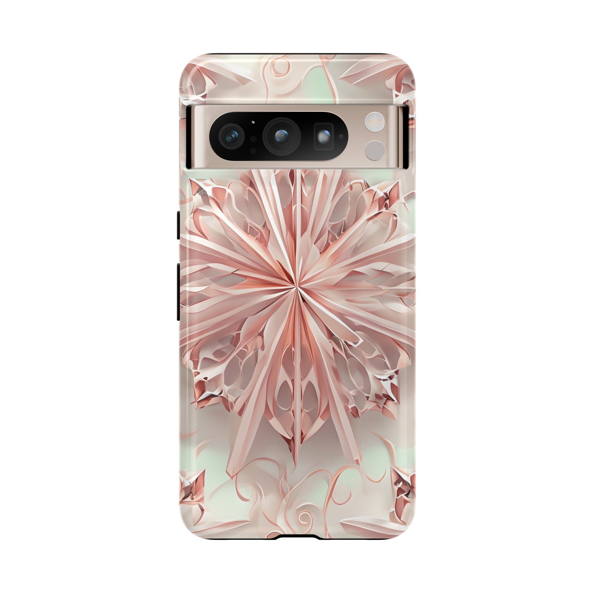 Blush Frost from our Kaleidoscope Collection - Google Pixel 8 Pro tough case - Soft Pink Geometric Floral Design