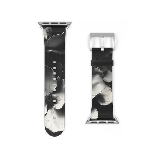 Monochrome Magnolia Apple Watch Band Strap - Timeless Design for your Timepiece