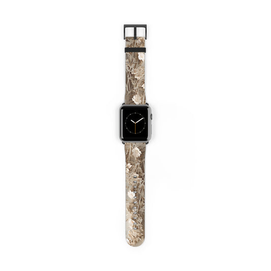 Moonlit Garden Apple Watch Band - Premium Custom Strap for Series 1-9, SE & Ultra - Artistic Vegan Leather