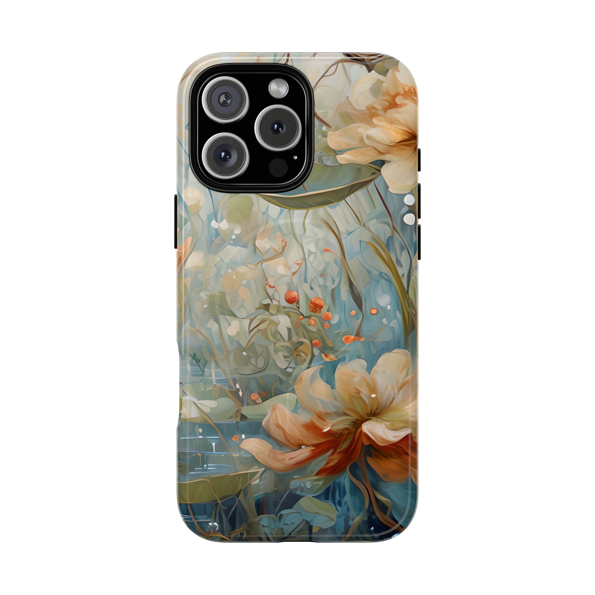 Waterlily Dreamscape - Artistic Floral iPhone 16 Pro Max MagSafe Phone Case -Waterlily & Lotus Design