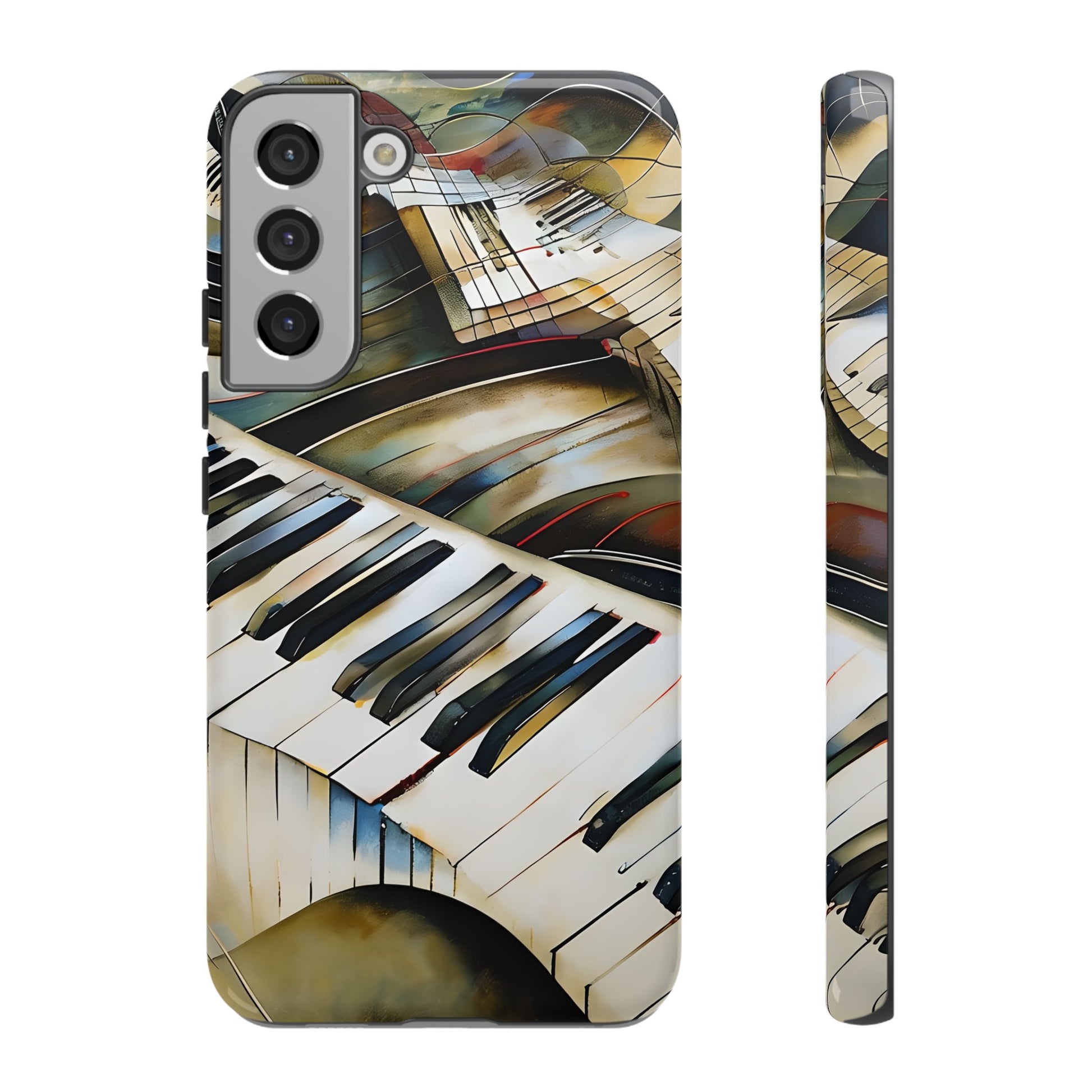 Ivory Cascade Abstract Keyboard Music Tough Case for Samsung Galaxy S22 Plus - Shockproof Phone Cover