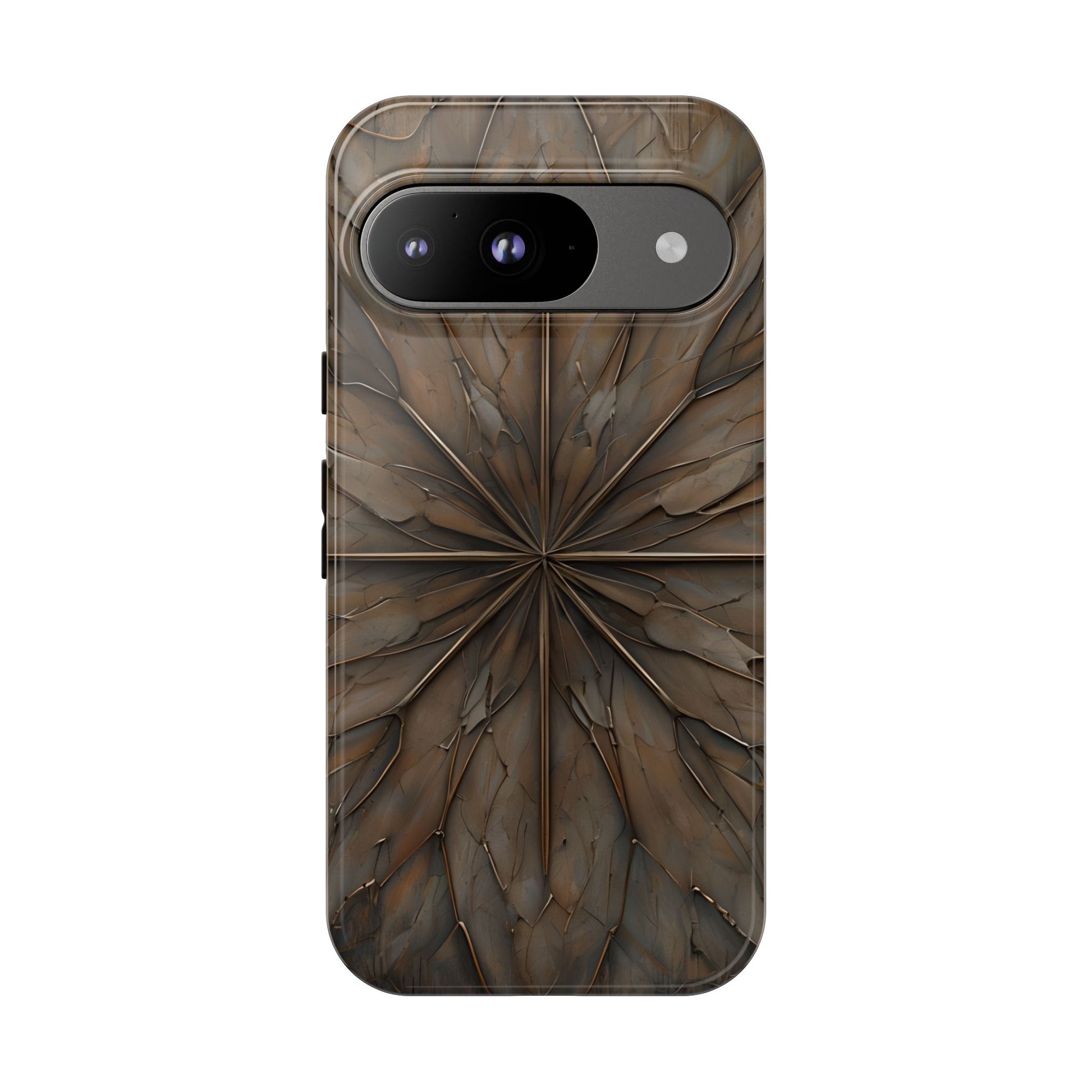 Earthstone Mandala - Kaleidoscope Collection Artistic Taupe Burst - Google Pixel 9 Tough Phone Case