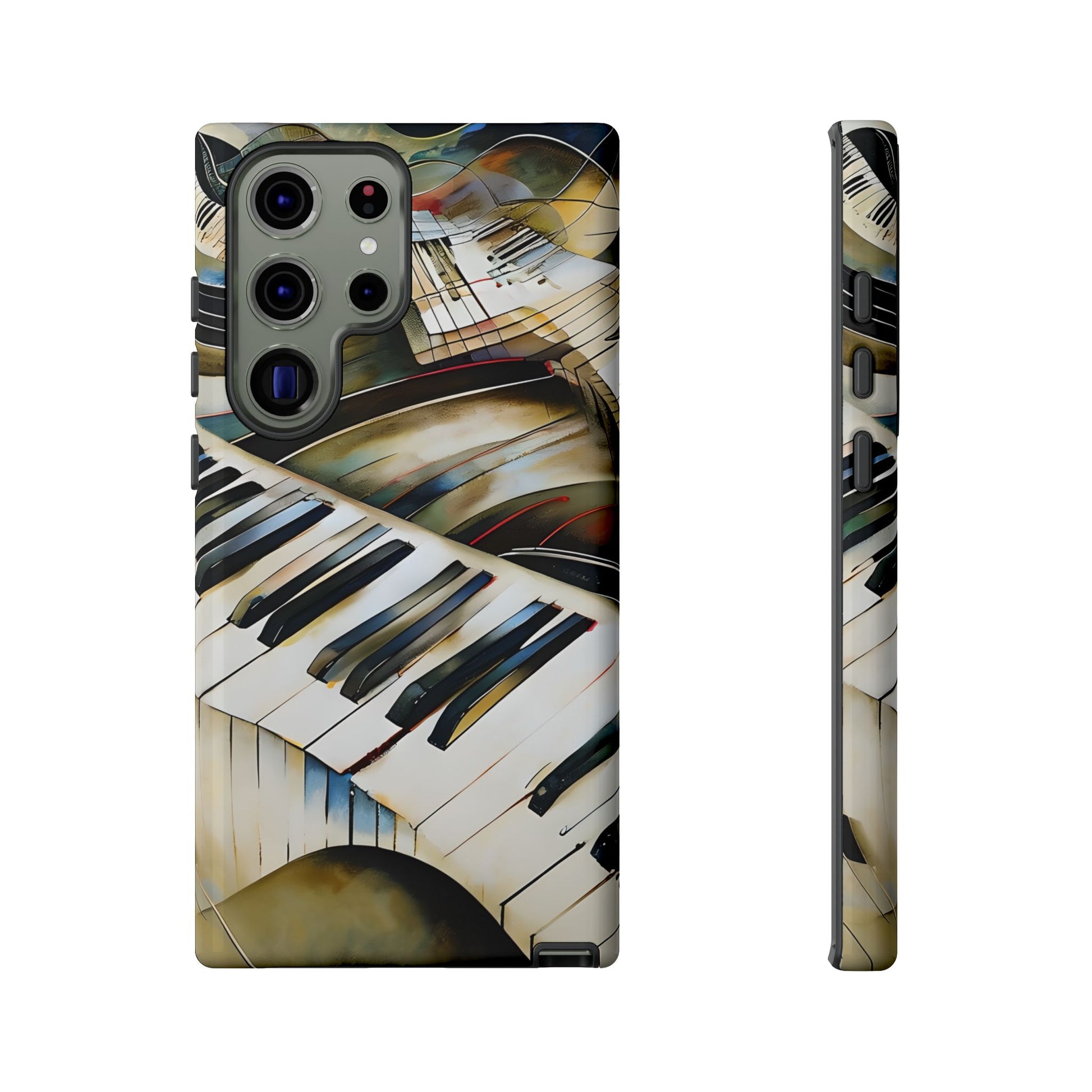 Ivory Cascade Abstract Keyboard Music Tough Case for Samsung Galaxy S23 Ultra - Shockproof Phone Cover