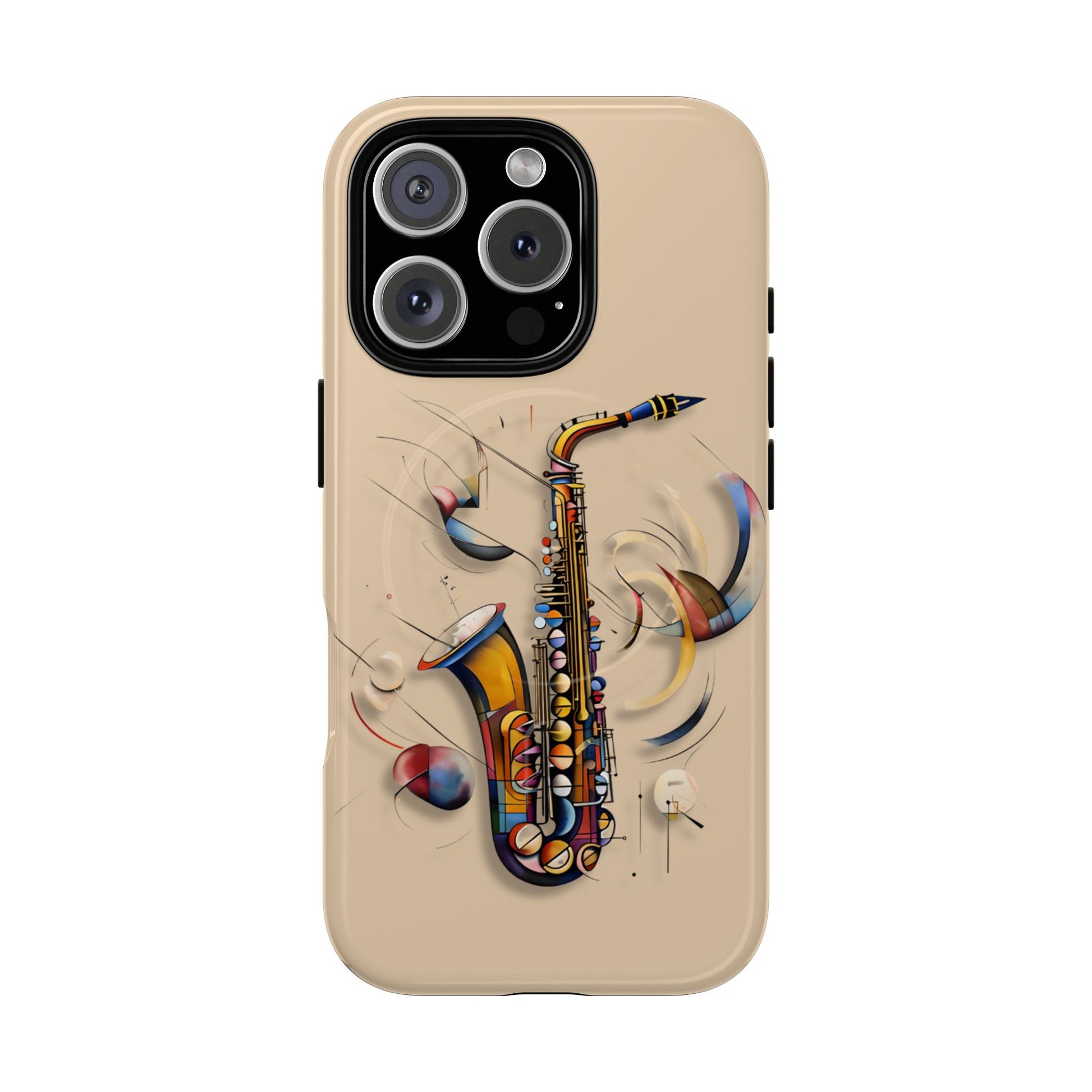 Brass Rhapsody Artistic Saxophone Music iPhone 16 Pro MagSafe Case