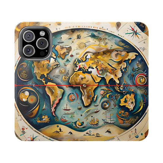Celestial Map - Vintage-Inspired Phone Wallet Case for iPhone