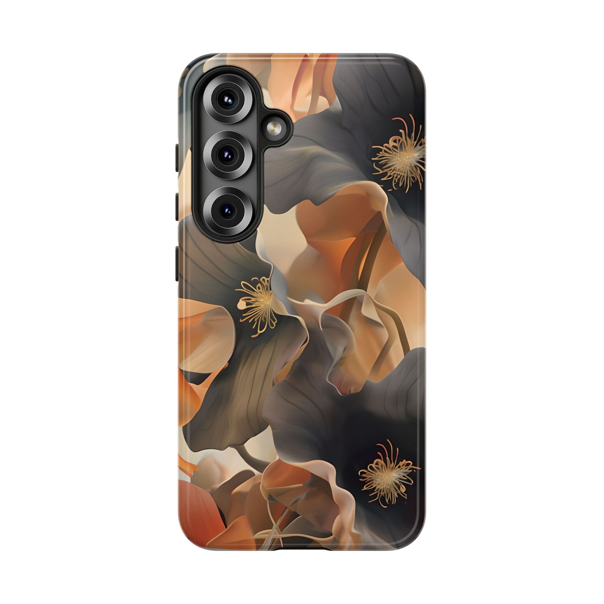 Autumn Ember - Moody Floral Art Samsung Galaxy S25 Tough Phone Case - Warm Earthy Botanical Design