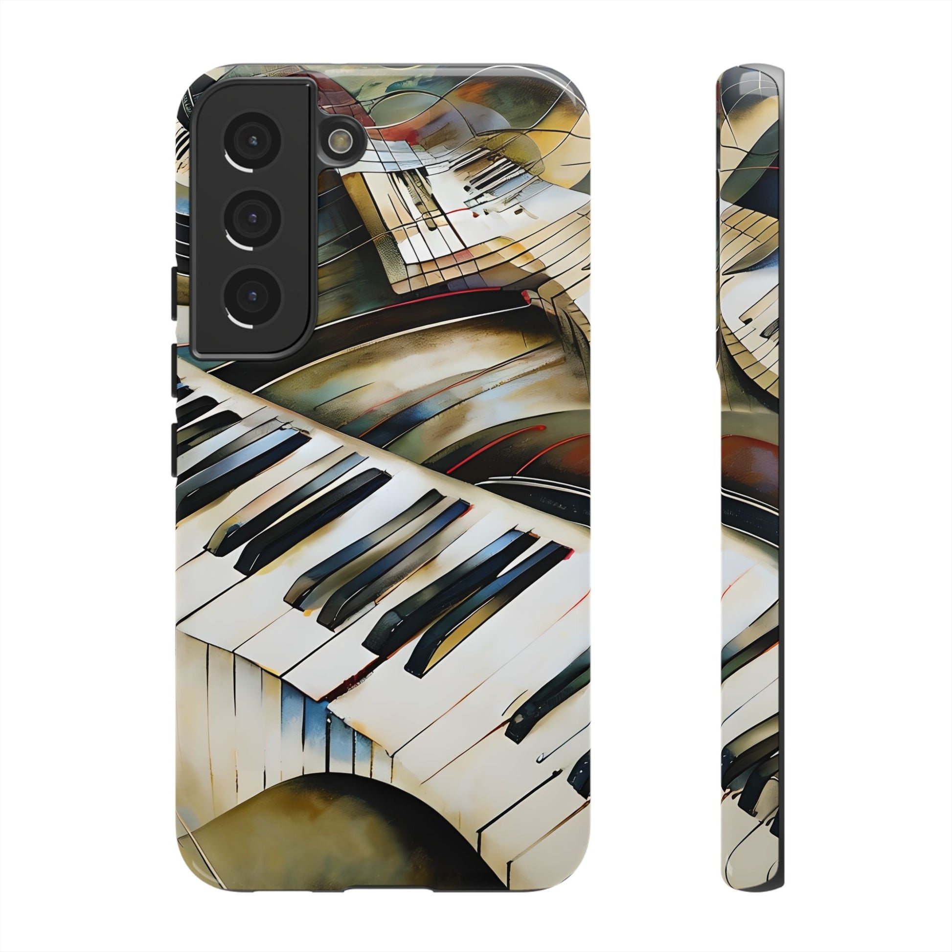 Ivory Cascade Abstract Keyboard Music Tough Case for Samsung Galaxy S22- Shockproof Phone Cover