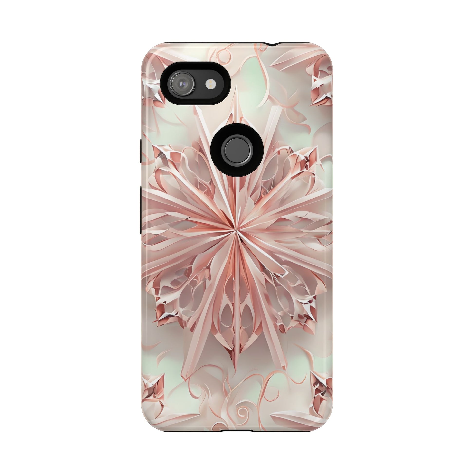 Blush Frost from our Kaleidoscope Collection - Google Pixel 3a XL tough case - Soft Pink Geometric Floral Design