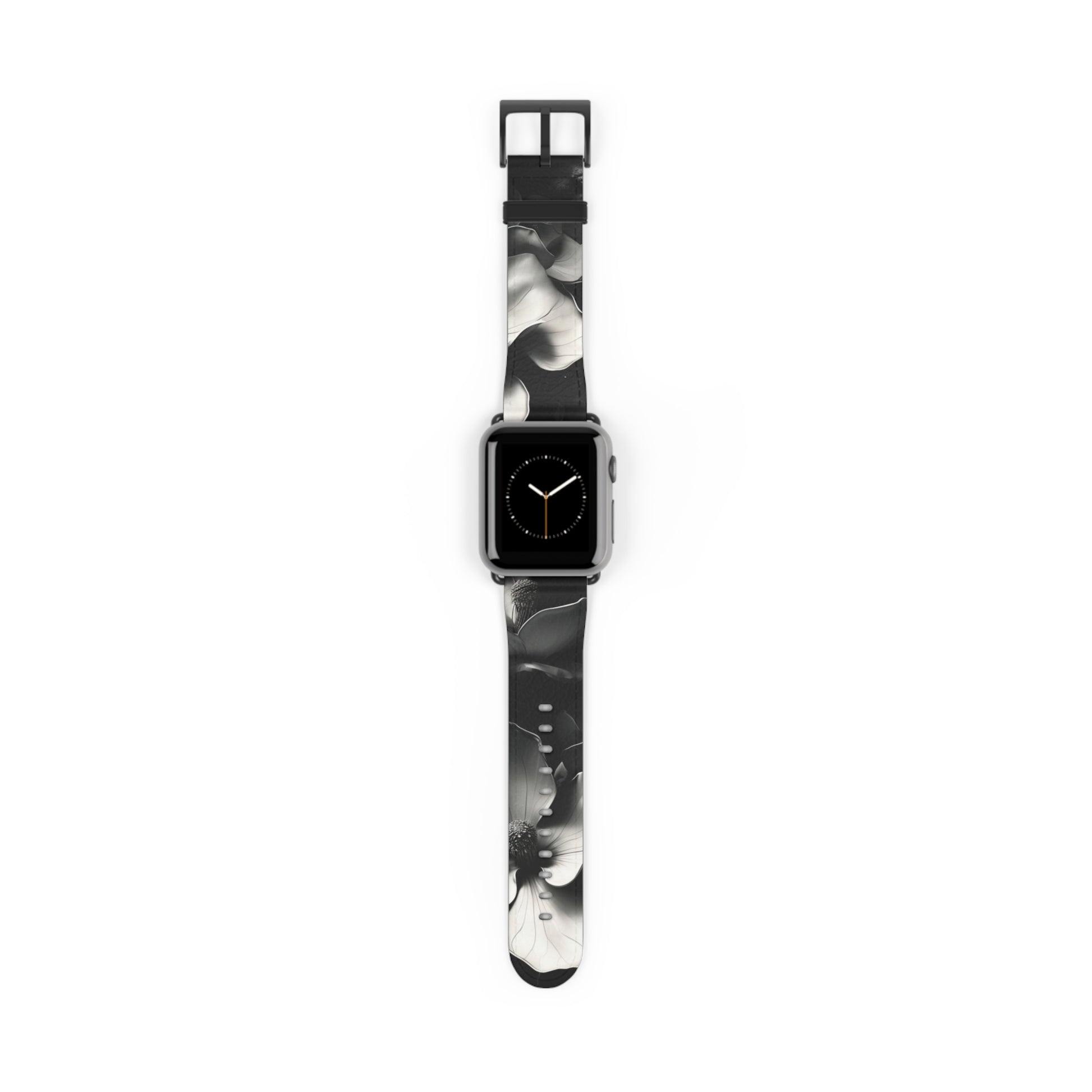 Monochrome Magnolia Apple Watch Band Strap - Timeless Design for your Timepiece