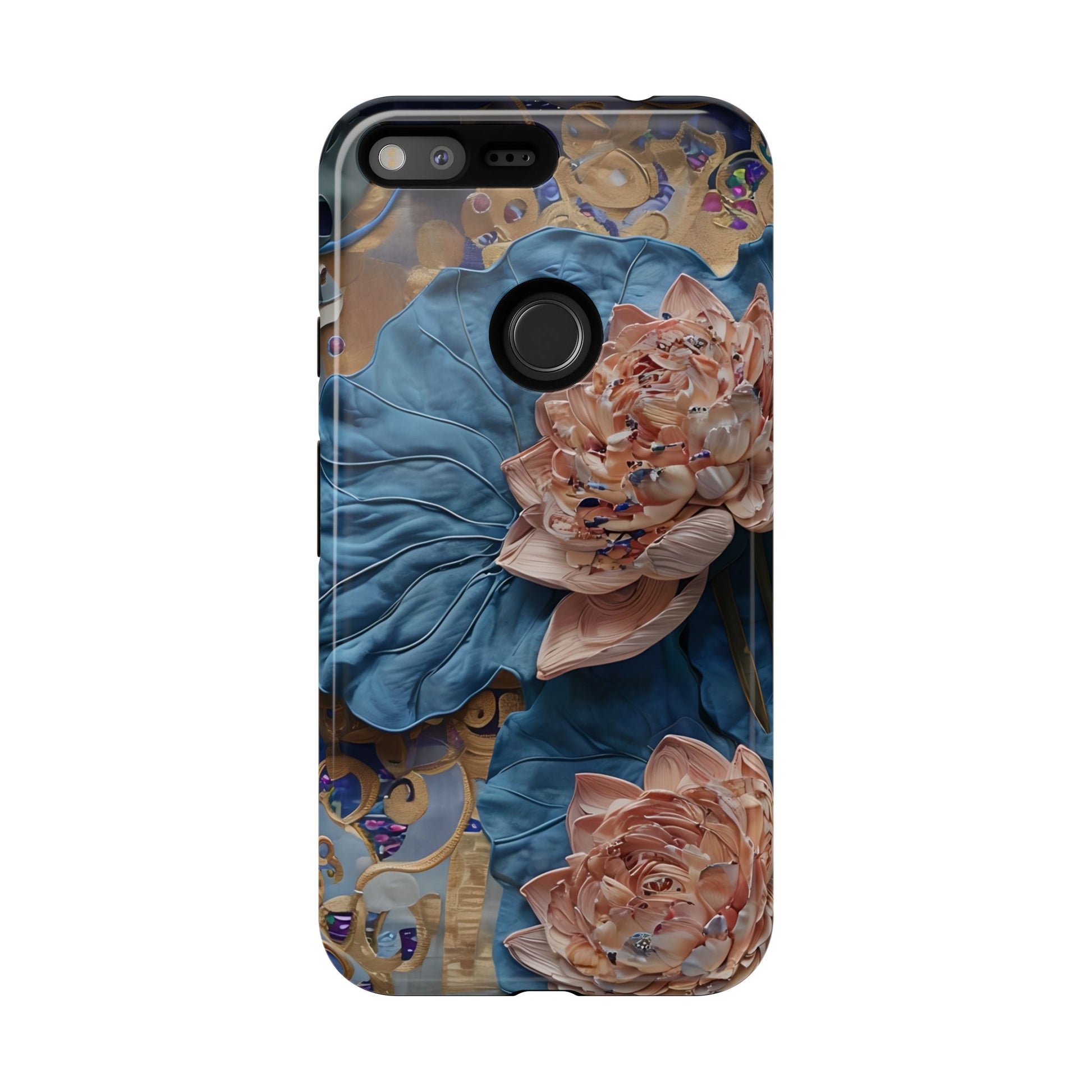 Peony Midnight Tapestry - Google Pixel XL - Elegant Blue & Blush Artful Phone Cover