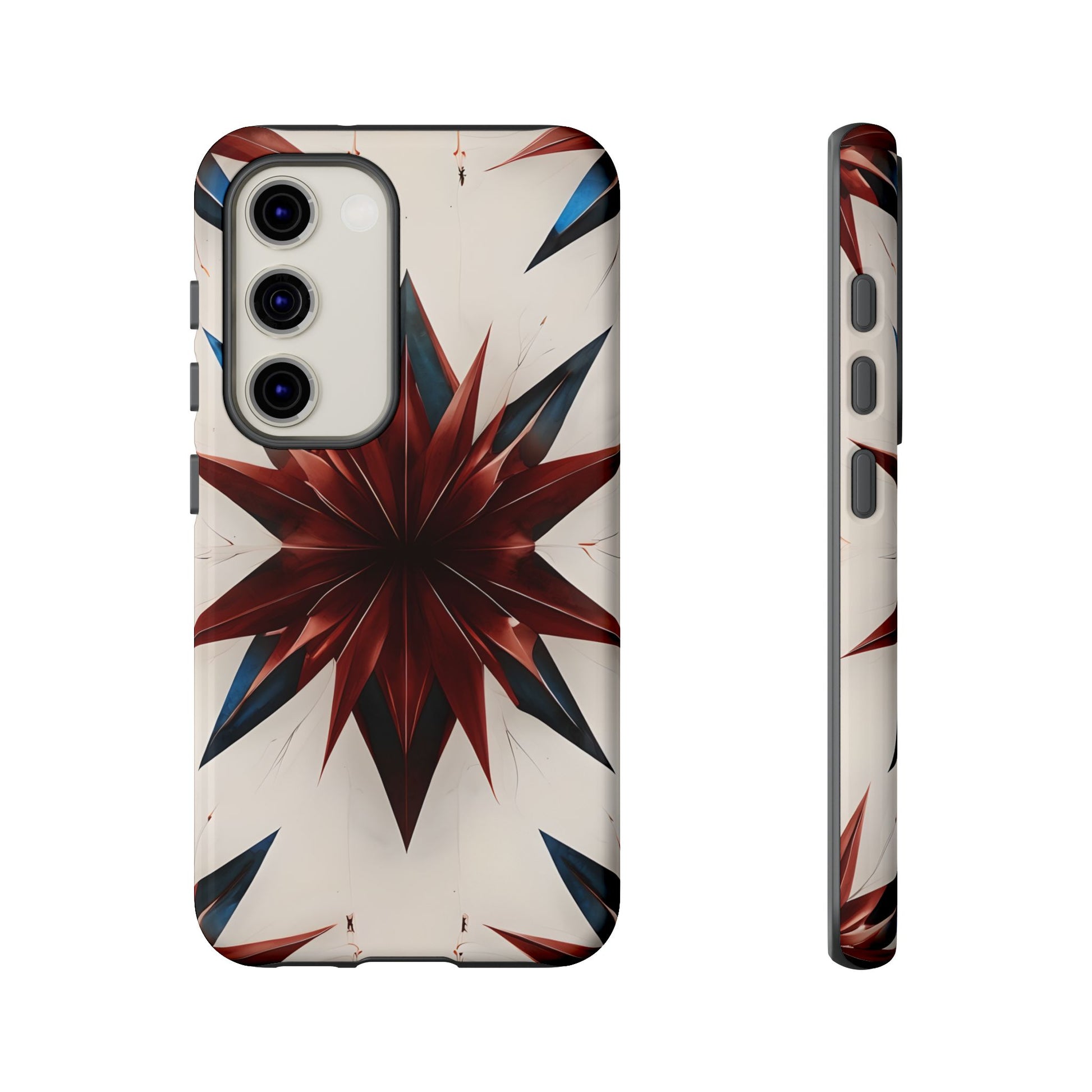 Garnet Starburst - Kaleidoscope Collection Gemstone Floral - Samsung Galaxy S23 Tough Phone Case - Floral Burst Design