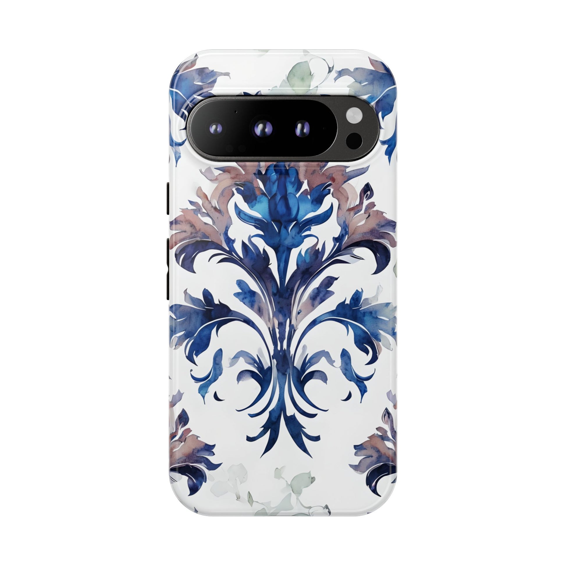 Delft Reverie - Elegant Blue & White Google Pixel 9 Pro Tough Phone Case - Dutch Delftware-Inspired Floral Design