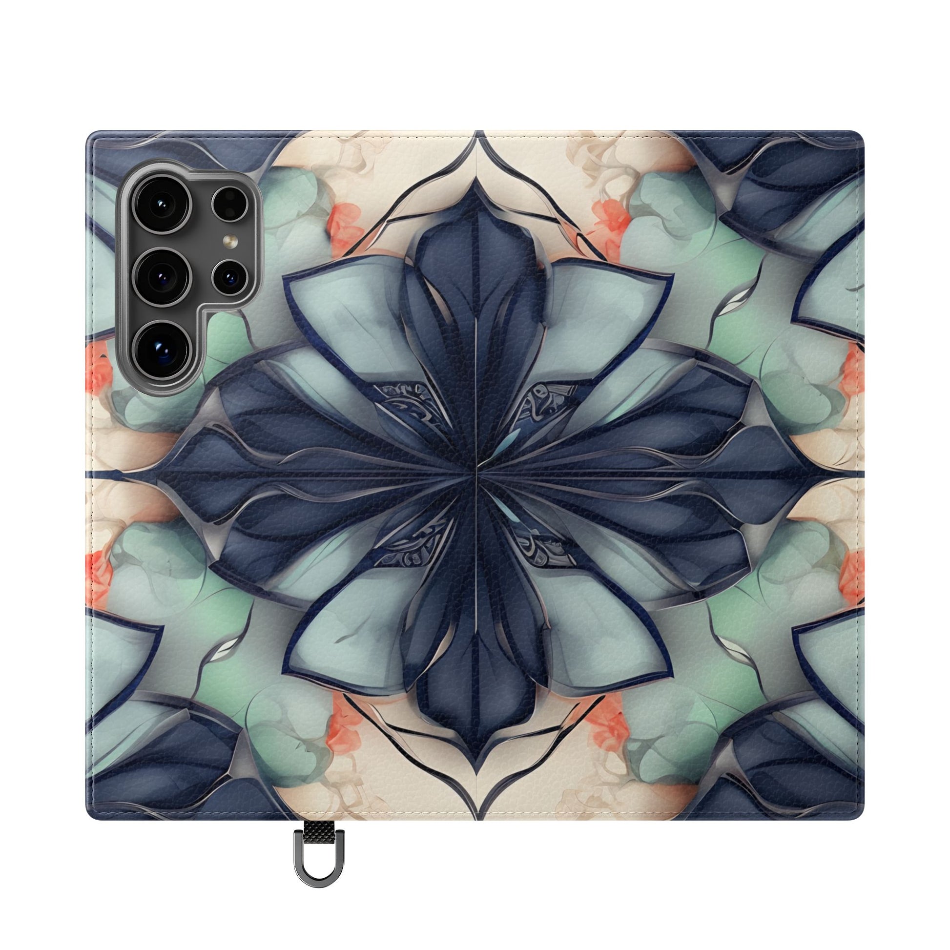 Midnight Mosaic - Abstract Floral Flip Phone Case for Samsung Galaxy S24 Ultra
