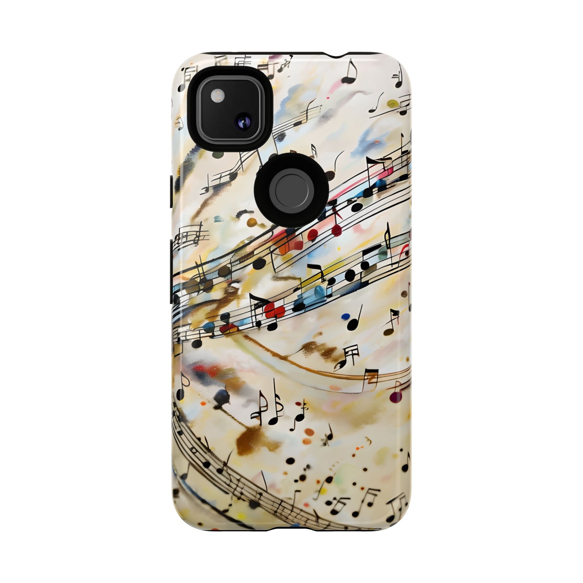 Melodic Flow Abstract Music Notes Tough Case for Google Pixel 4a - Shockproof Phone Cover